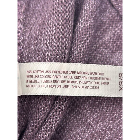 Gilligan & O’Malley Heathered Purple Cascading Open Front Cardigan Sweater XS/S - Picture 4 of 11